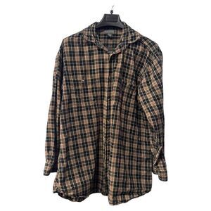 DAKOTA flannel plaid button down‎ shirt long sleeve men's XLT